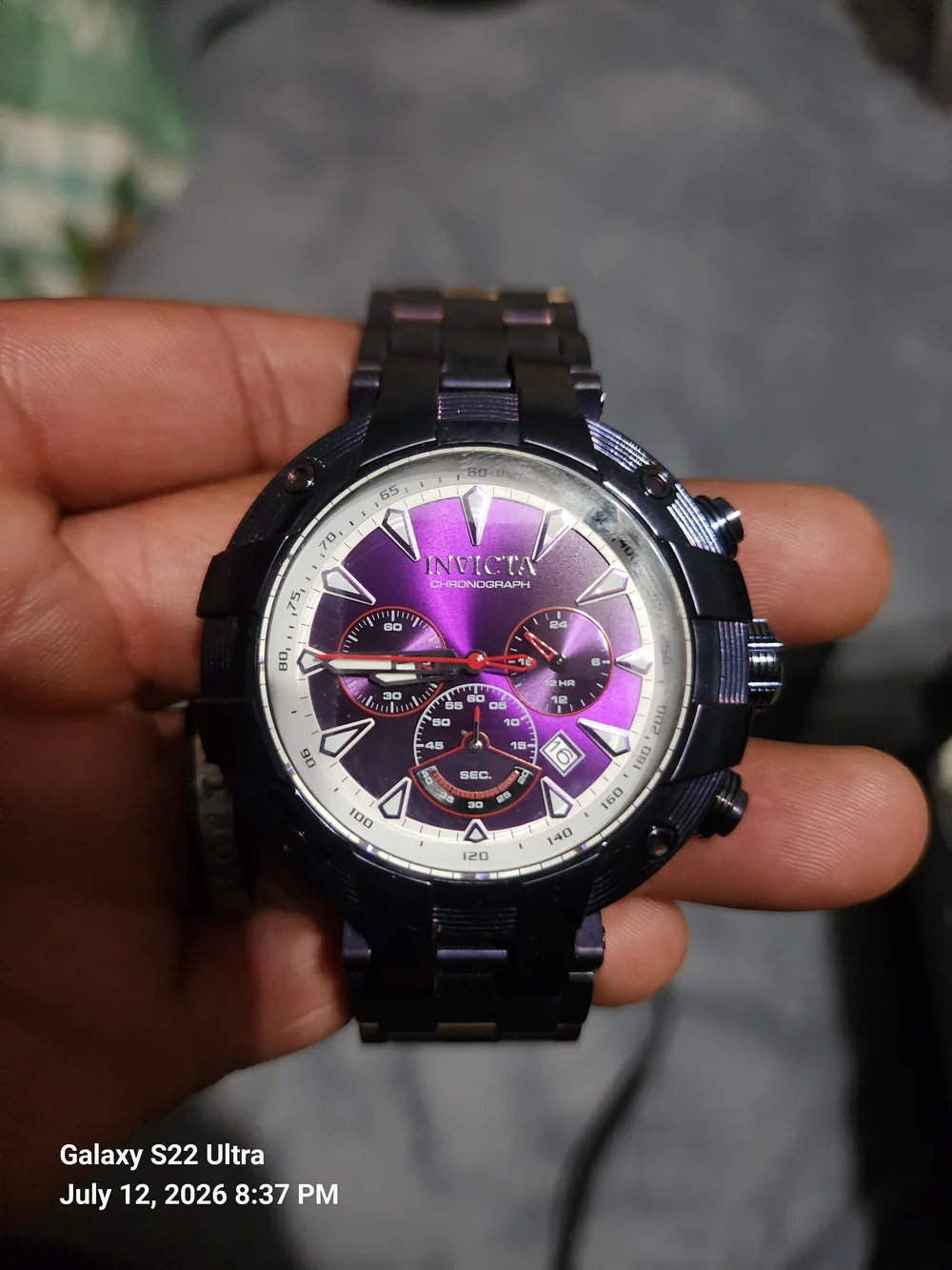 Invicta SubAqua Purple Dial Chronograph Watch